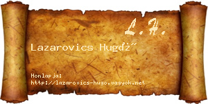 Lazarovics Hugó névjegykártya